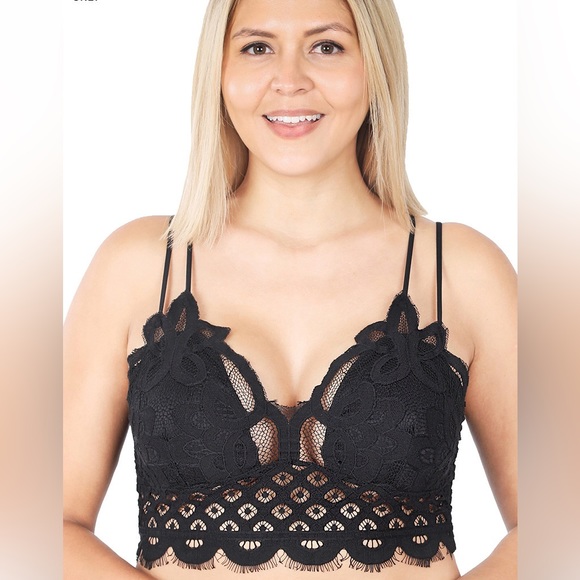 Brand New Plus Crochet Lace Bralette With Bra Pads Various - Picture 6 of 16